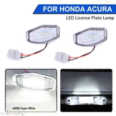 2X LED License Plate Light White For 2003-2017 Honda Accord Sedan 4-Door 6000K Foto 1 de 4