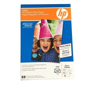 Papier fotograficzny HP Premium nowy zapieczętowany 4x6 błyszczący 100 arkuszy 10mil 240g Q1990A 1 opakowanie - Zdjęcie 1 z 9