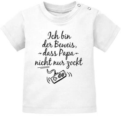 MOONWORKS Baby T-Shirt kurzarm Babyshirt Ich bin der Beweis dass Papa nicht nur zockt
