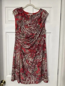 Zierliches extra großes rotes Multi Paisley Print Faux Wickelkleid - Bild 1 von 3
