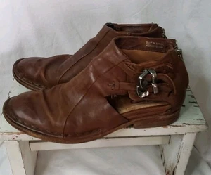 AS 98 Briant Ankle Boots Womens 36 US 5.5 Whiskey Brown Leather Distressed - Picture 1 of 9