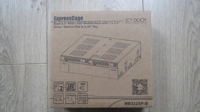 Icy Dock MB322SP-B Express Cage SATA Mobile Rack  5.25 / 3.25 Bay SSD enclosure - Image 1 of 4