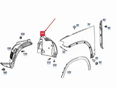 MB GLE W167 Radlaufverkleidung vorne links innen A1676900608 NEU ORIGINAL - Image 1 of 2