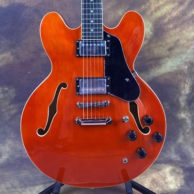 Guitarra Eléctrica ES 335 Transparente Naranja con Punto F Guitarra Semi-Hueca Foto 1 de 4