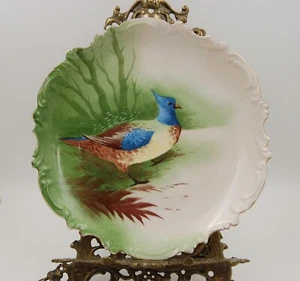 ANTIQUE LIMOGES HAND PAINTED GAME BIRD PLAQUE CHARGER PLATE ...WOW - Picture 1 of 2