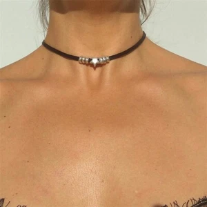 Women's Fashion Jewelry Brown Silver Star Choker Collar Necklace 527 - Picture 1 of 7