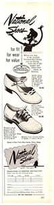 PRINT AD 1951 National Shoes Womens Strap Pump Childrens Saddle 2.25x11 Strip - Picture 1 of 1
