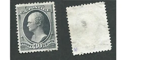Scott 165, 30c Hamilton, Lg Bknote, gray black, XF-S, MNG?, dealer's mark, MDs - Picture 1 of 1