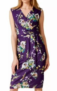 New Phase Eight Purple Franchesca floral dress UK 14 Valentines Party Birthday - Picture 1 of 11