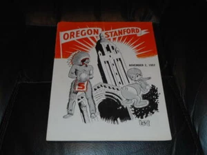 1957 OREGON AT STANFORD COLLEGE FOOTBALL-PROGRAMM EX - Bild 1 von 2