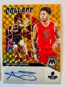 Anfernee Simons 2023-24 Panini Mosaic Collage Gold Prizm Autograph Auto /10 - Picture 1 of 1