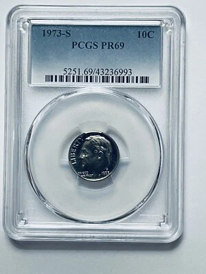 1973-S Roosevelt Dime PCGS PR69 - Image 1 of 4