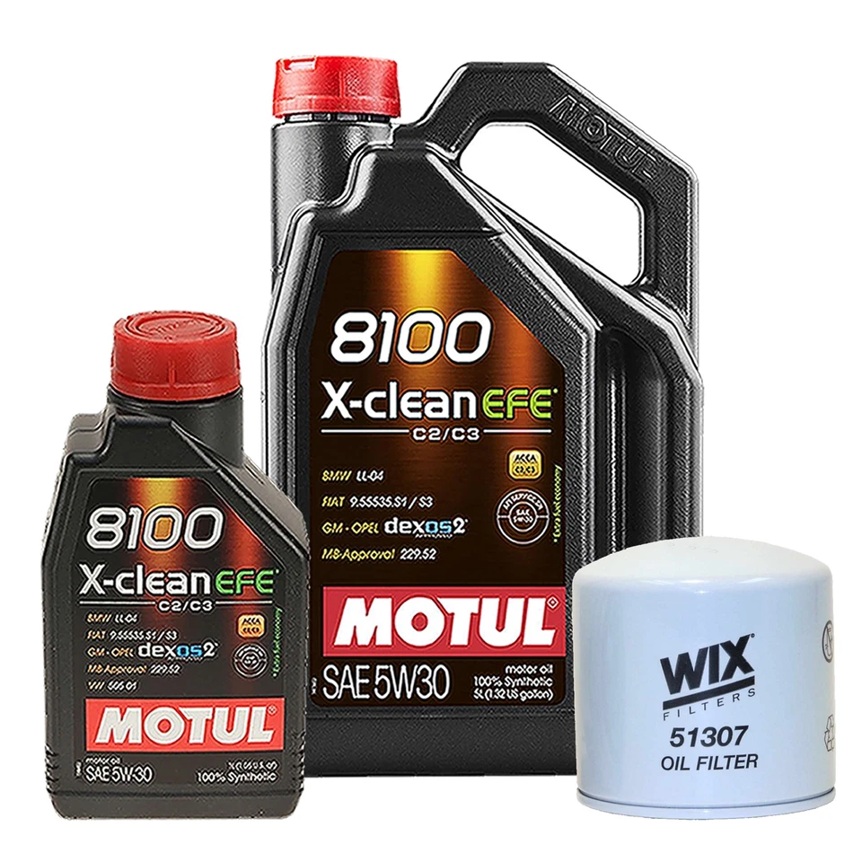 Kit de cambio de aceite filtro Wix 6L Motul 8100 X-CLEAN EFE 5W30 para Volvo 142 244 760 Foto 1 de 1
