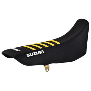 Suzuki DR 250 DR 350  Gripper Seat Cover Black / Yellow Ribs /  Logo #289