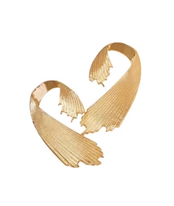 Striped Symmetrical Stub Retro Earrings - Picture 1 of 5