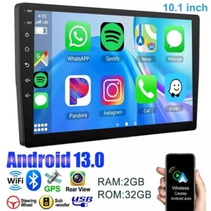 Double 2Din Android 13 Car Stereo Radio GPS Navi WIFI Player Apple Carplay 10.1" - Picture 1 of 11