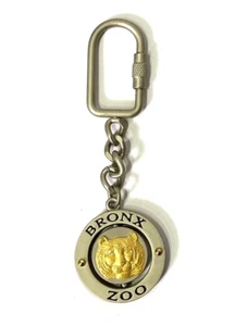 Vintage New York City Bronx Zoo Swivel Keychain 3D Tiger Design - Picture 1 of 3