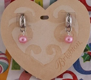 Brighton CALYPSO "CUSTOM MADE" BUBBLE GUM PINK PEARL Huggie Post Drop Earrings - Picture 1 of 2
