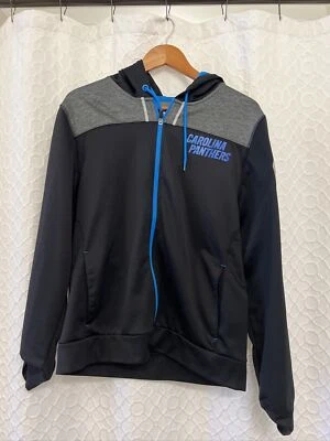 Carolina Panthers Majestic Brand Thermabase Zippered Hooded Sweatshirt MEDIUM - Image 1 of 4