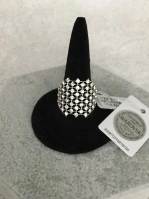 Silver Plated Made With Swarovski Crystal Cluster Ring New Size K - Image 1 of 4