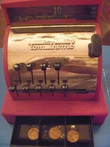 Vtg. Tom Thumb Metal Toy Cash Register (red) Working - Picture 1 of 7
