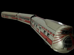 Vintage Silver Streak Tin Train Set Made in USA 1940s 3-Piece Litho Toy 15” Long - Picture 1 of 24