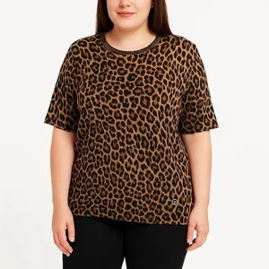 Maglione Michael Michael Kors stampa leopardata manica corta marrone donna taglia XL - Foto 1 di 8