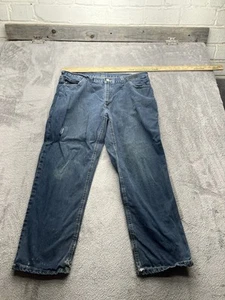 Jeans Carhartt FR uomo 38x30 blu denim ignifugo abbigliamento da lavoro B13 falegname - Foto 1 di 12