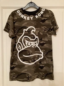 Boys Age 11-12 Super Mario Donkey Kong Camouflage T-Shirt - Excellent Condition - Picture 1 of 5
