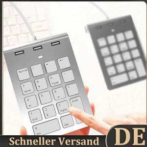 Teclado Digital Cable USB y Tipo C con 3 Puertos USB 2.0, Hub y 18 Botones - Imagen 1 de 10