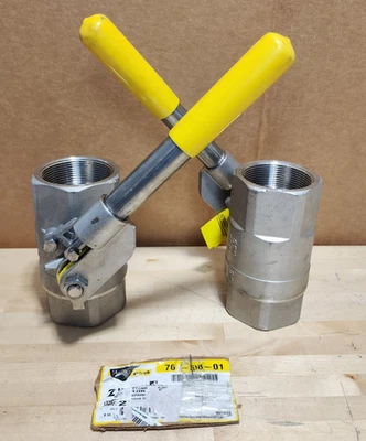 (Qty 2) Apollo 76-508-01 2 дюйма шаровой клапан из нержавеющей стали стандартный порт резьбовая пружина возврат - Изображение 1 из 4