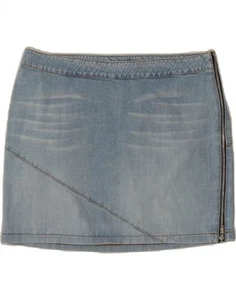 KAOS Womens Denim Skirt IT 42 Medium W30 Blue Cotton AP07 - Picture 1 of 4