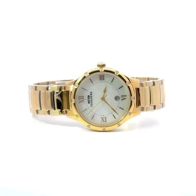 Tourneau Corporate Collection MOP Dial Gold Tone Stainless Quartz Watch w/ Box - Image 1 of 4