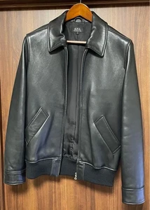 A.P.C. Leather Blouson S Black Minimal Used 10x - Picture 1 of 4