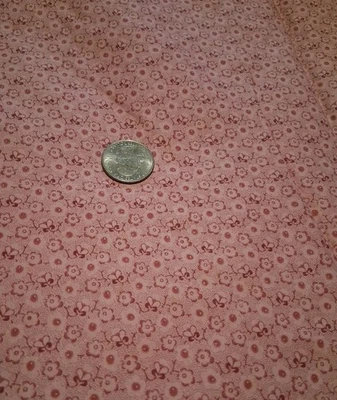 Pink Floral Cotton Fabric 44" X 36" - Image 1 of 4