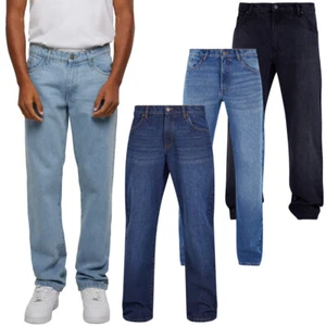Urban Classics Heavy Ounce Straight Fit Jeans Men Pants Cotton Everyday Fashion - Picture 1 of 56
