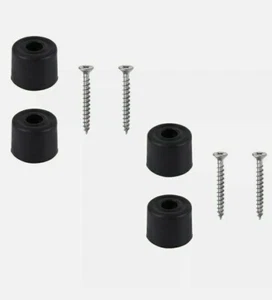 4 TOPES DE PUERTA DE GOMA NEGRA TAPÓN 25MM INCLUYE TORNILLOS NUEVOS - Imagen 1 de 2