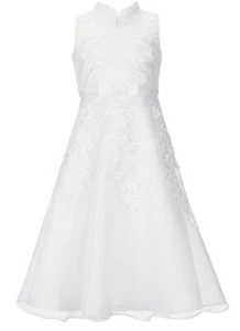 Bonnie Jean Big Girls Placed Point de Venise Lace Communion Ball Gown NWT Sz 12 - Picture 1 of 3