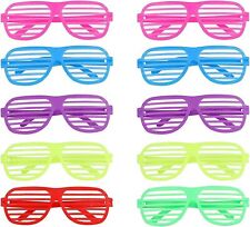 GYTFOG 10 Pairs Neon Glasses,neon Accessories Shutter Shades Glasses Pack-Party