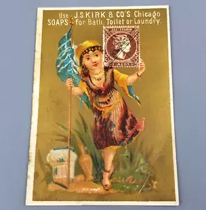 Antike Sammelkarte Chicago Seife Werbung JS Kirk & Co Griechenland Welt gestempelt - Bild 1 von 13