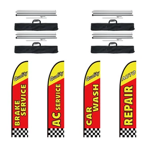 VEVOR Auto Repair Advertising Feather Flag Kit Swooper Flags and Poles 16.3 FT - Picture 1 of 12