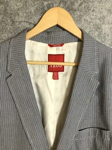 Izod Blazer Men 2XL Blue Gingham Check Lightweight Cotton Business Casual - Picture 1 of 9