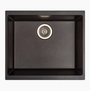 Cookology Firenze Black Granite Composite Kitchen Sink (FIRENZE/BK) - Picture 1 of 4