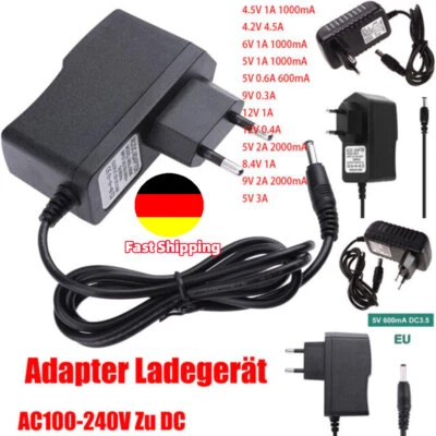 AC 100-240V to DC Netzteil Steckernetzteil Ladegerät Adapter Konverter Kabel #Q - Bild 1 von 4
