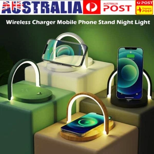 Dimmable LED Table Desk Lamp Wireless Phone Charger Touch Reading Night Light AU - Picture 1 of 17