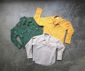 Vtg 70s 80s Children's Shirts / Wrangler / Mr. Dee Cee / Lot Of 3 / Sz. 6 / Sm - Picture 1 of 19