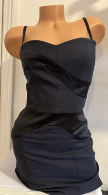 Dolce & Gabbana - Mini Vestido de Cóctel Body Con - Negro/Azul Marino Talla 42 S Foto 1 de 4