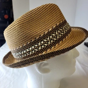 Unisex Stroh Fedora Hut detaillierte Deko Einheitsgröße Strand Klassiker - Bild 1 von 12