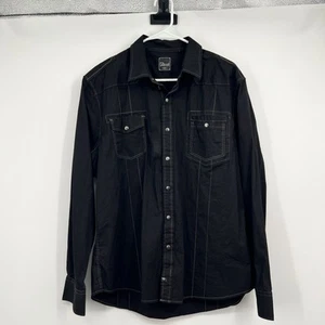Mens 7 Diamonds Shirt 2X XXL Black Western Rodeo Cowboy Snap LS Stretch - Picture 1 of 6