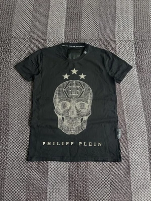 Phillip Plein Couture Y2K гранж черная футболка унисекс размер маленький редкая большой логотип - Изображение 1 из 4